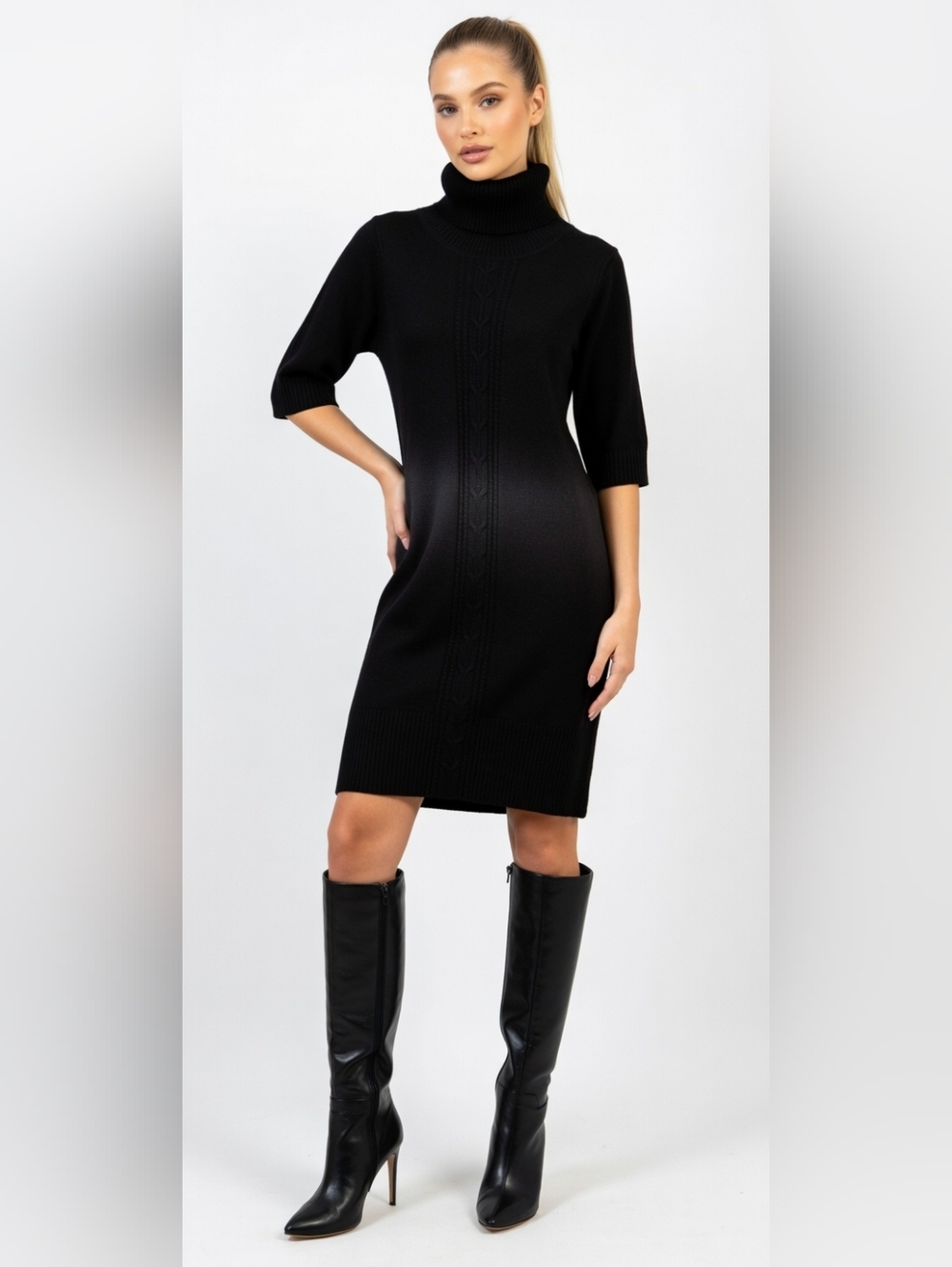Signature by Sangria Black Knit Sweater
